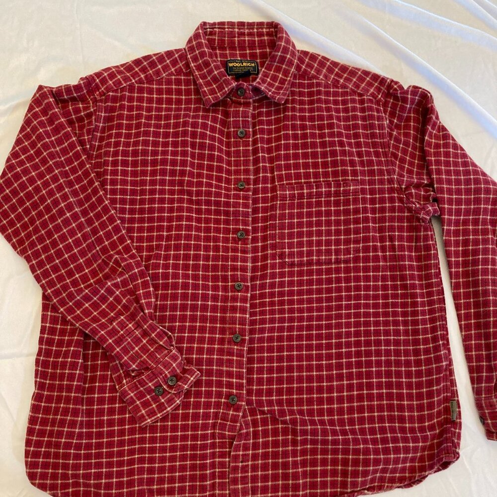 Vtg Woolrich Shirt Men’s Sz XL Red Plaid Button Up